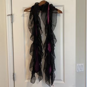 Juicy Couture Black and Pink Scarf